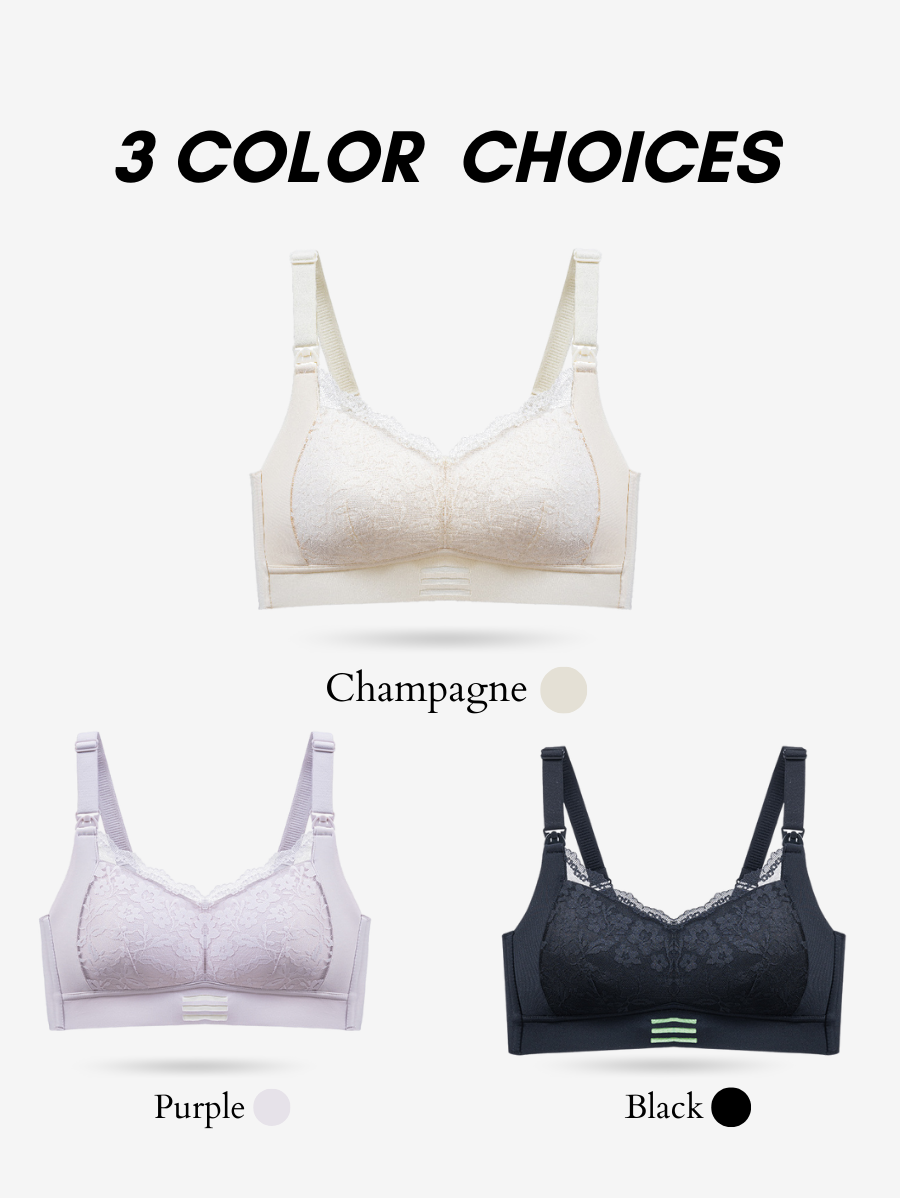 Premium Green Tea Antibacterial Lace Top Open Nursing Bra