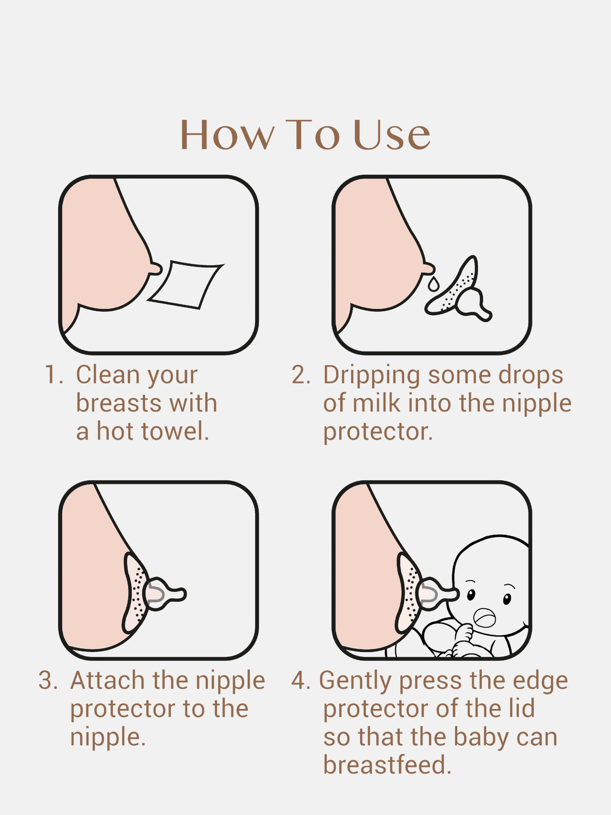 Ultra thin food grade silicone breastfeeding shield showing milk flow holes
