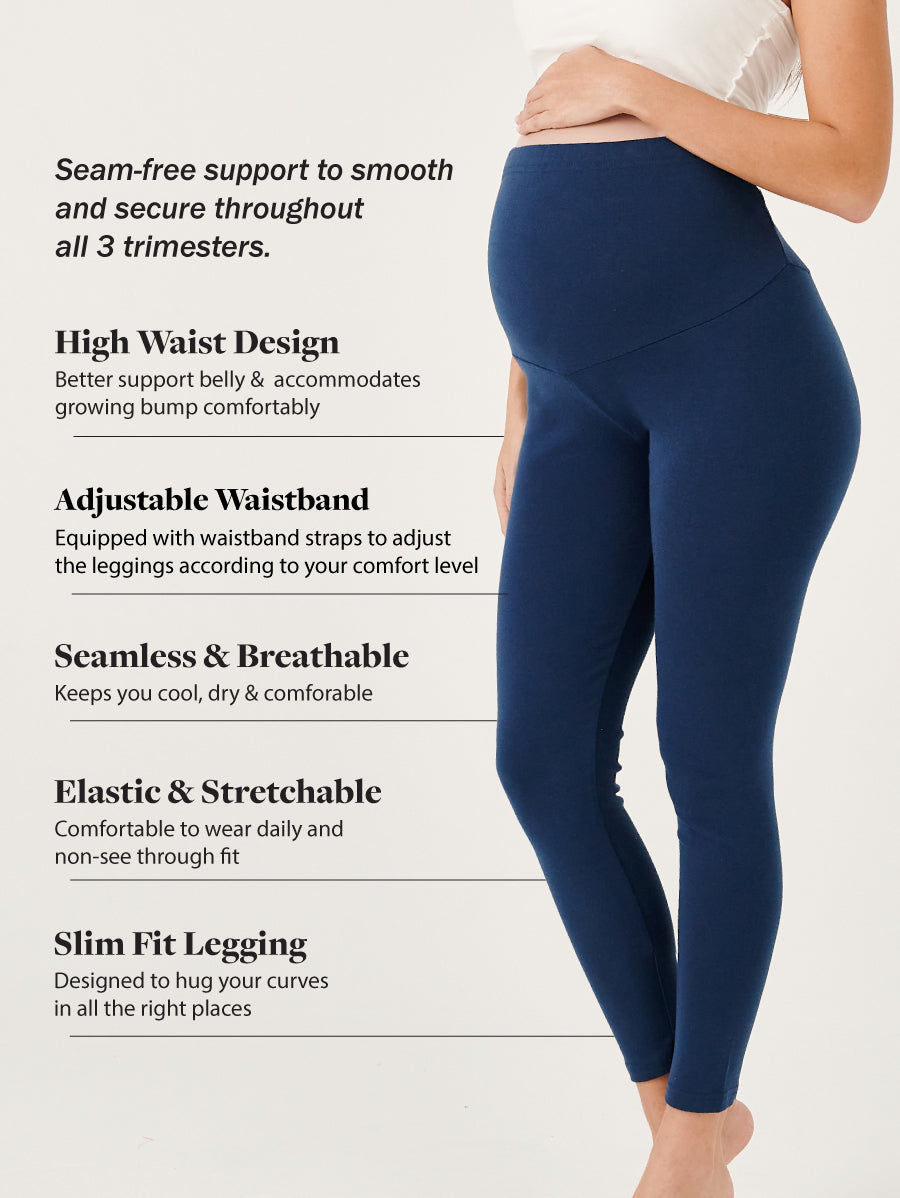 Blue Slim Fit Stretchable High waist Maternity Legging