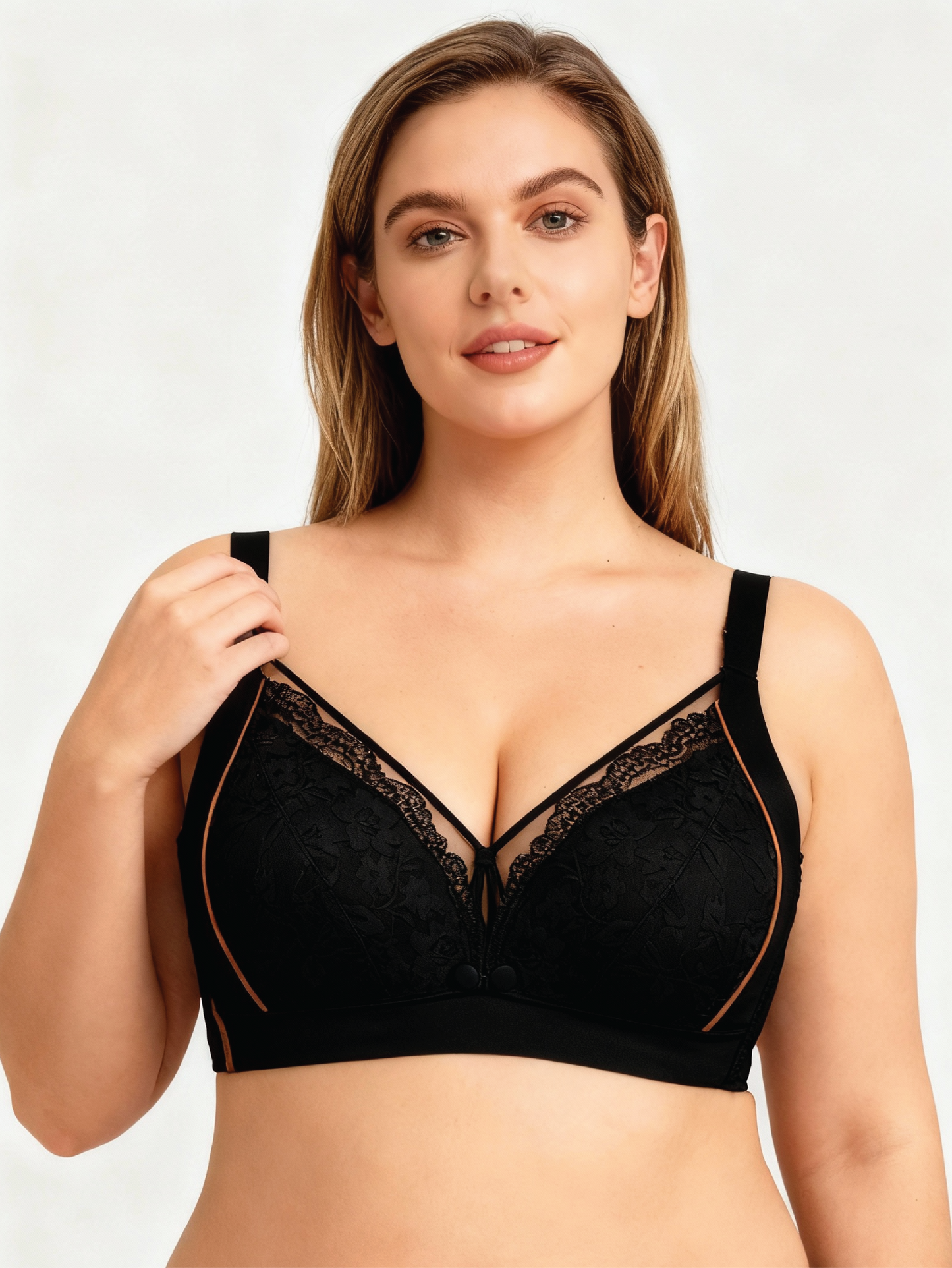 Premium Green Tea Antibacterial Middle Button Nursing Bra