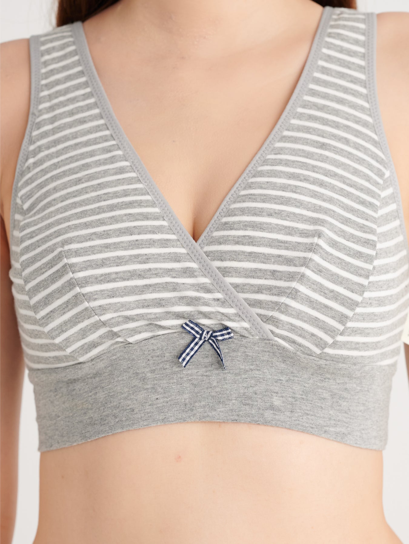 Striped Cotton Nursing Sport Bra