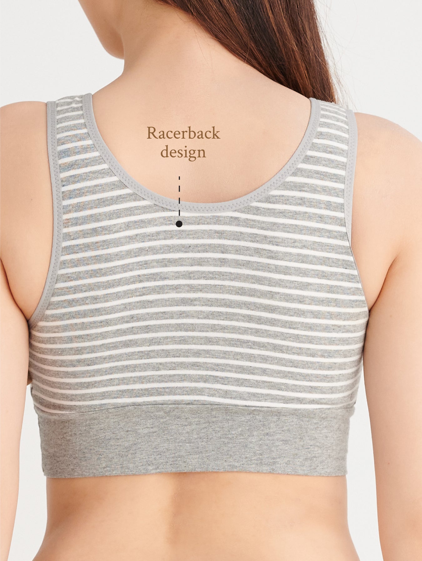 Striped Cotton Nursing Sport Bra