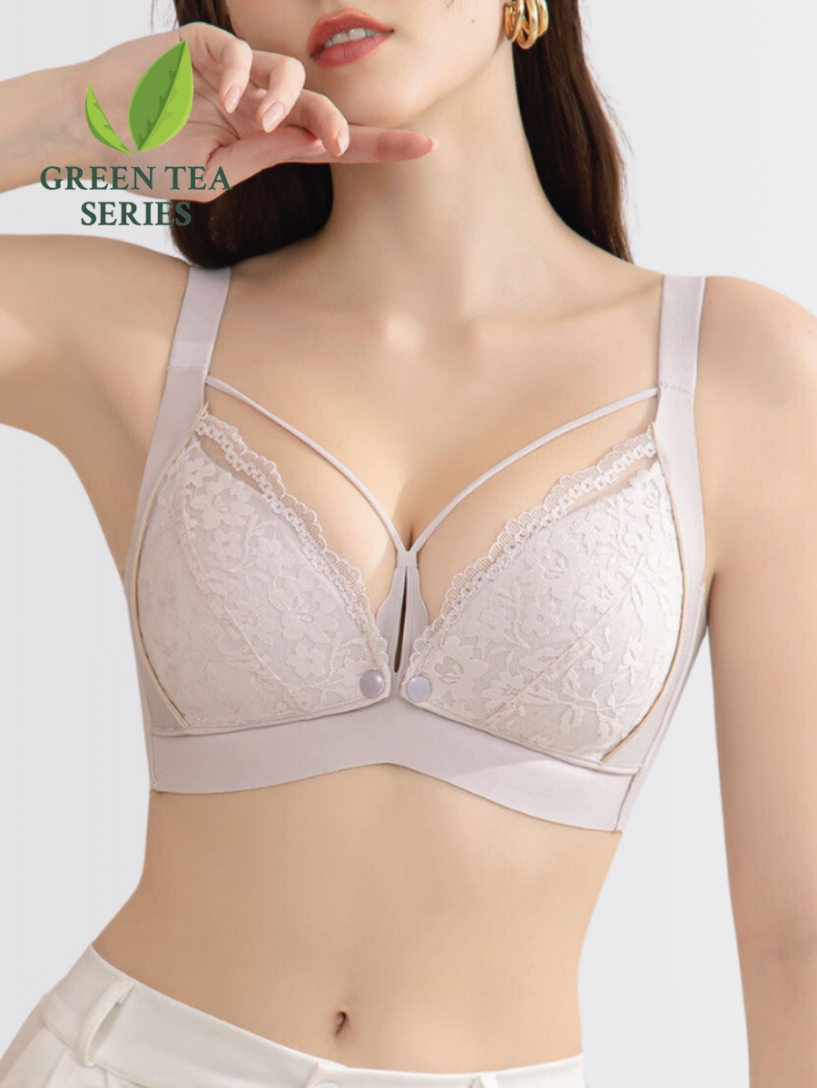 Premium Green Tea Extract Antibacterial Middle Button Nursing Bra