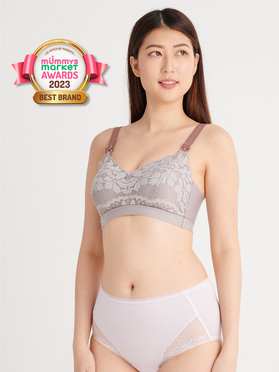 Bmama Super Soft Latex Lace Wireless Nursing Bra