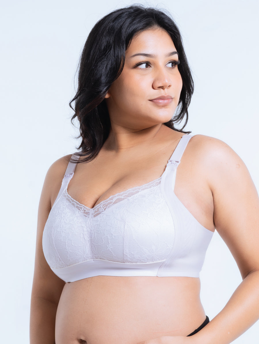Premium Plus Size Lace Green Tea Extract Antibacterial Top Open Nursing Bra (Plus Size)