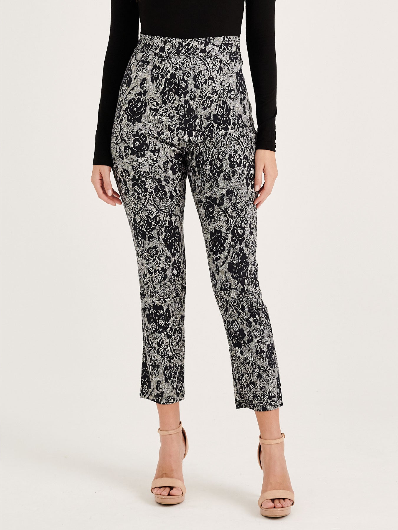 Floral Support Outer Tightening Cross Belt Pelvis Pants