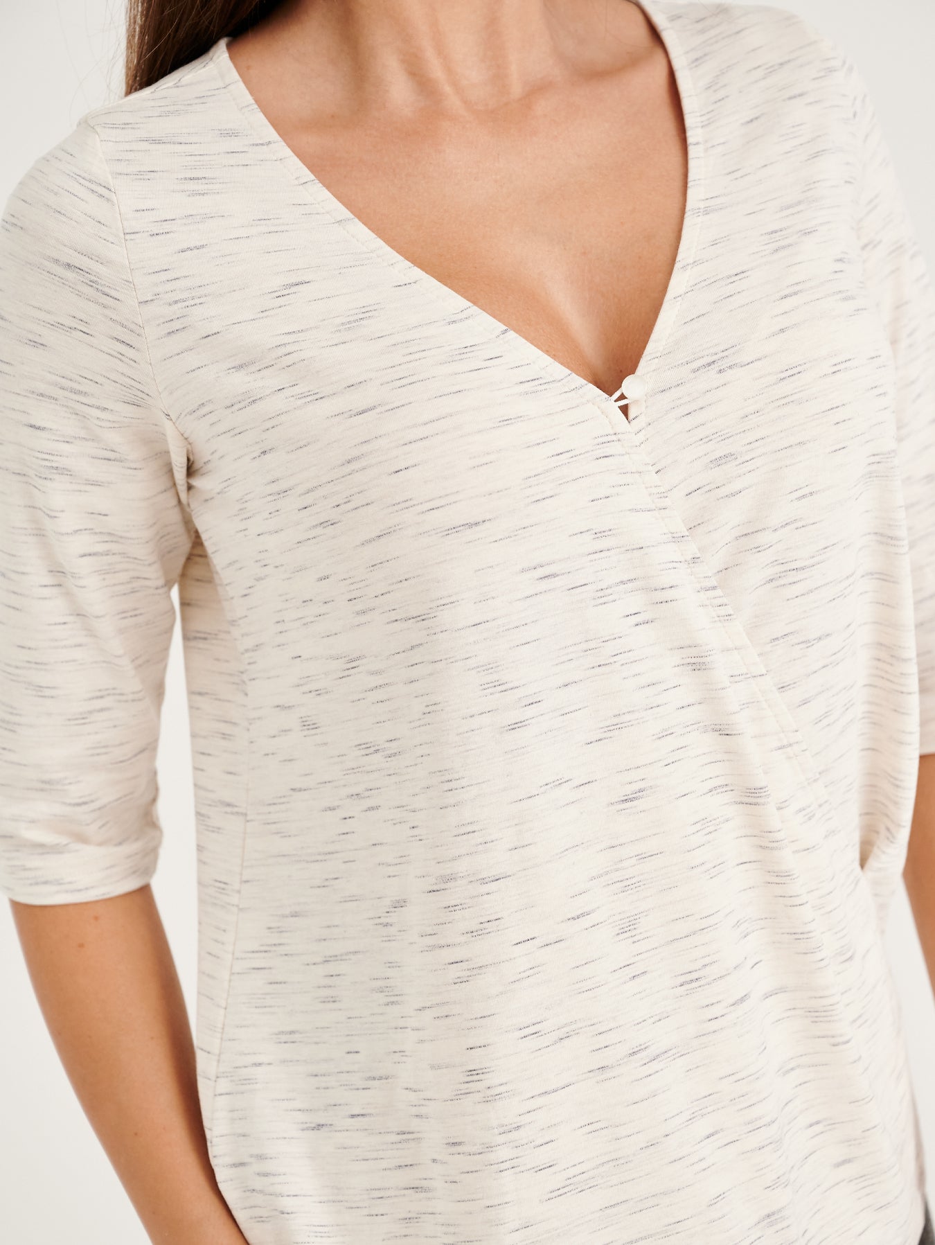 Font Button Access 3/4 Sleeve Nursing Tee