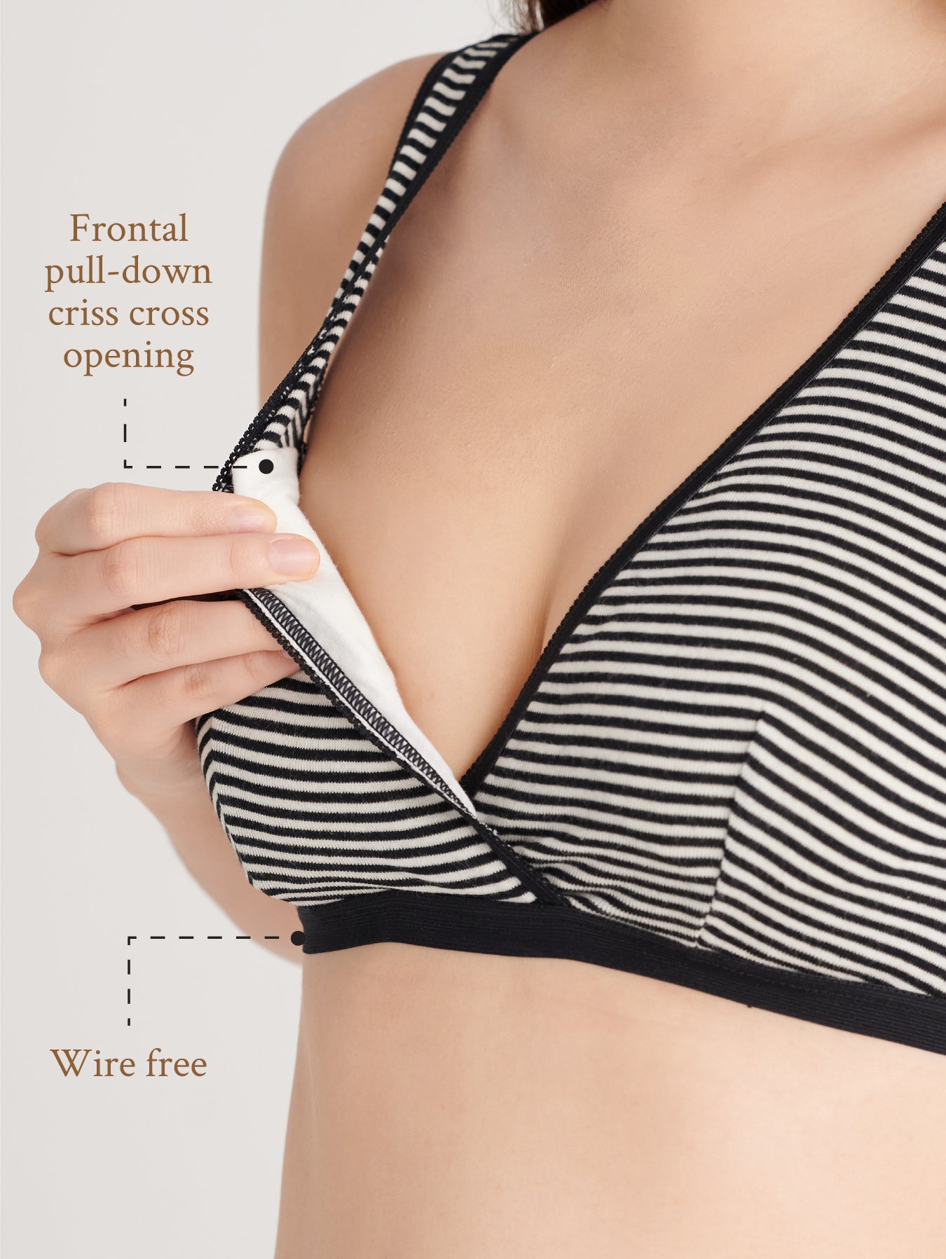 Striped Crisscross Nursing Sleeping Bra