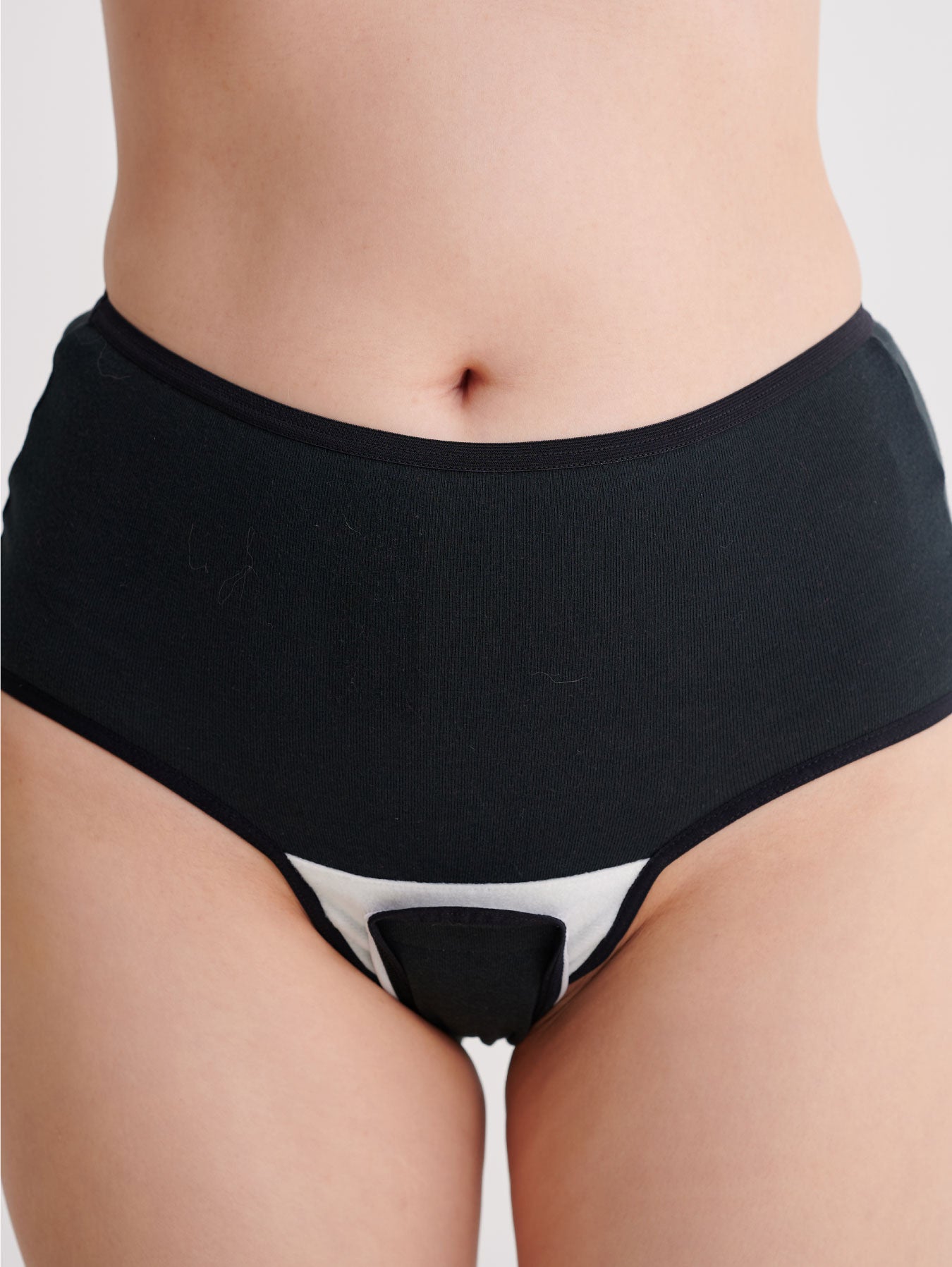 Velcro Bottom Open High Waist Brief Set