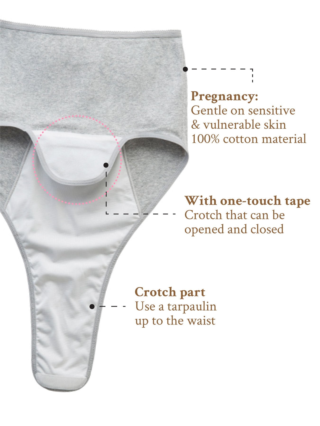 INUJIRUSHI Velcro Bottom Open High Waist Hospital Use Brief 2pcs Set (Japan Made)
