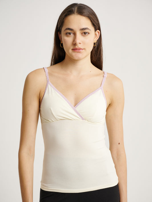 Purple Pull-Down Nursing Camisole Top