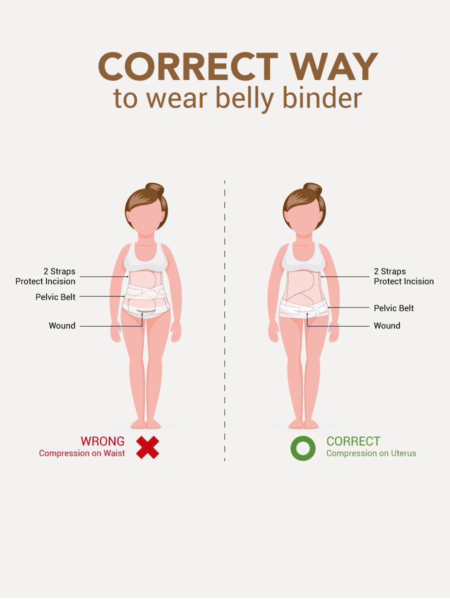 2in1 Belly and Pelvic Binder Satin Set (2pcs) Pink