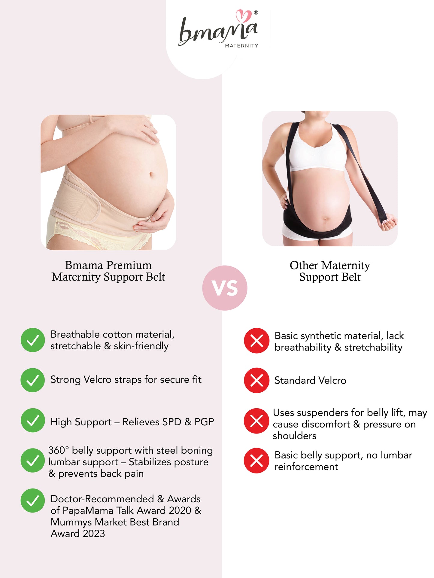 Bmama Premium Maternity Support Belt Beige