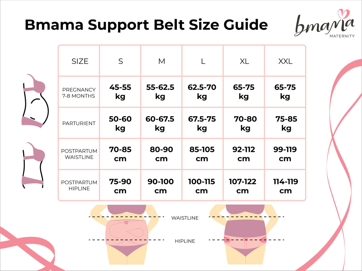 2in1 Belly and Pelvic Binder Satin Set (2pcs) Beige - Basic Version