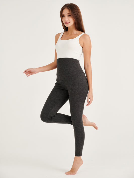 Grey Slim Fit Stretchable High Waist Maternity Legging