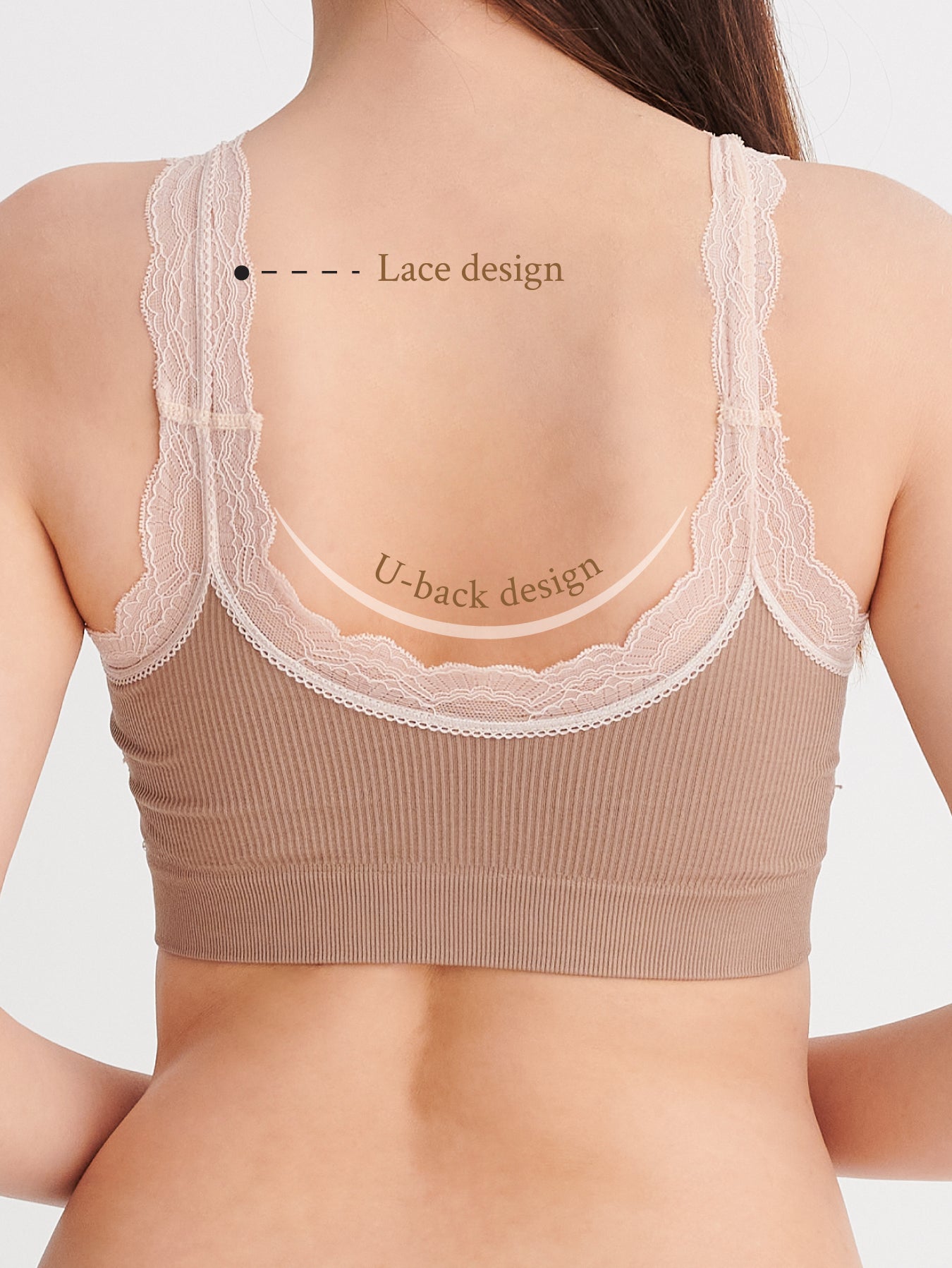 Sport bra with built-in push-up and support for active moms