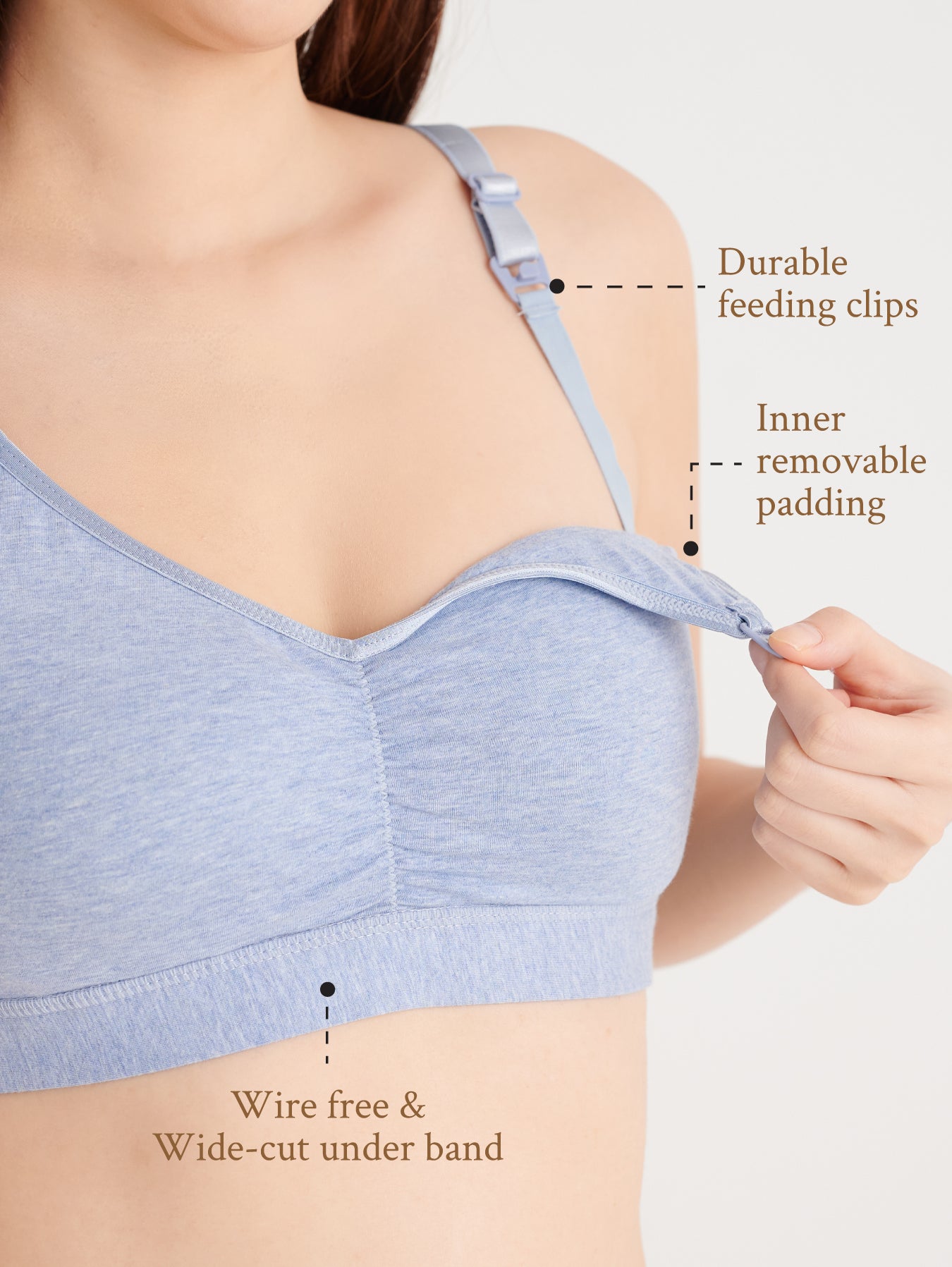 Easy-access nursing bra with up-way opening