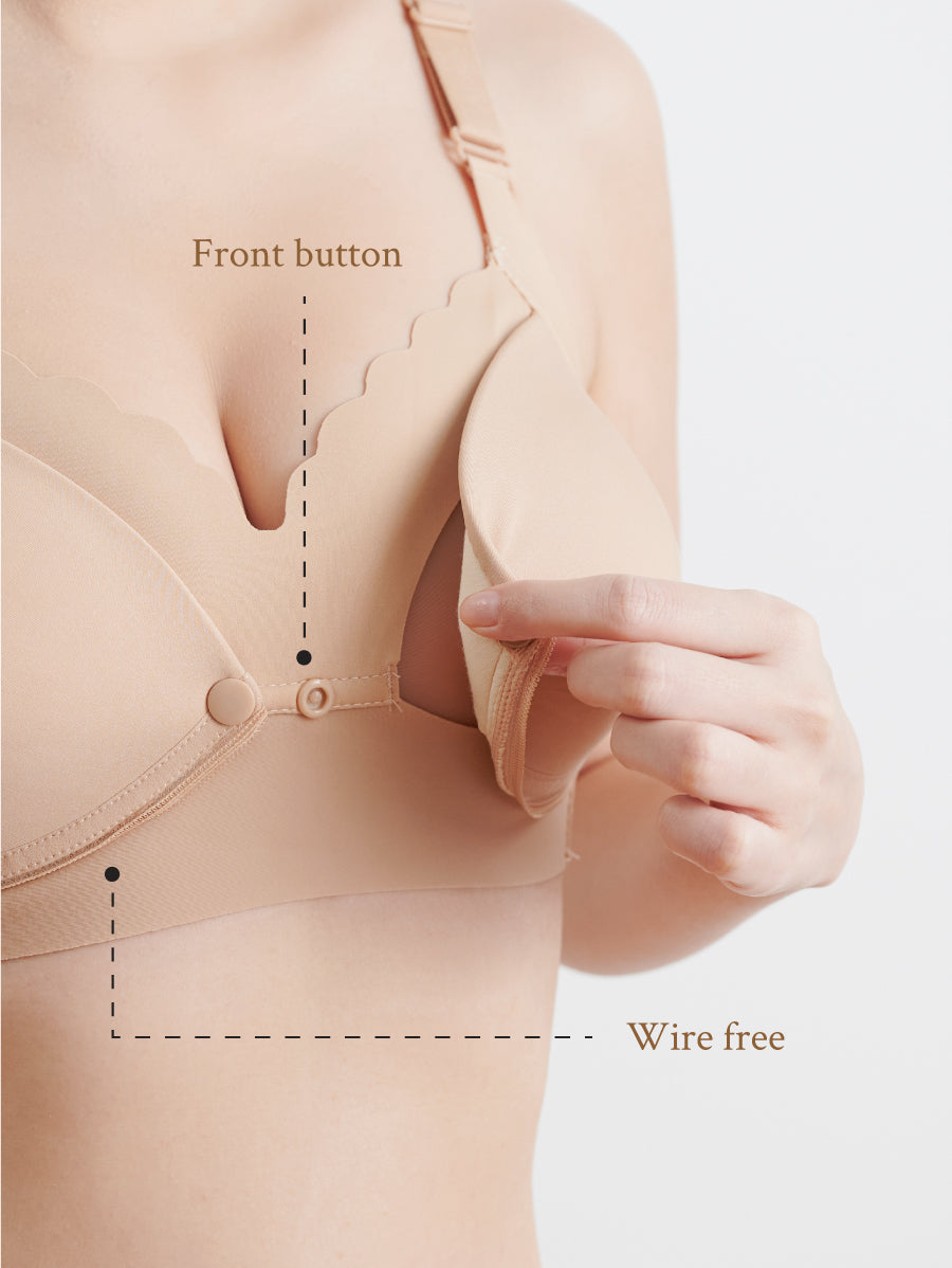 Front button nursing bra for breastfeeding moms