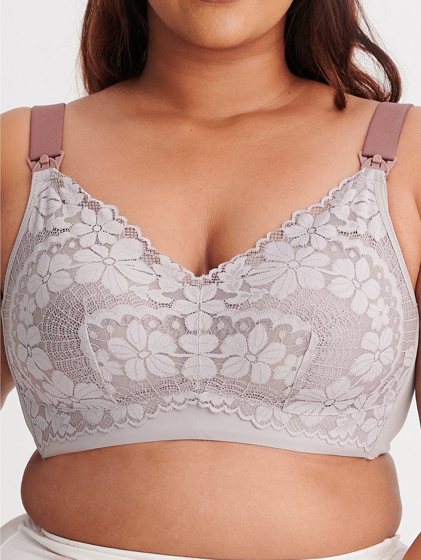 Bmama Plus Size Lace Wireless Nursing Bra