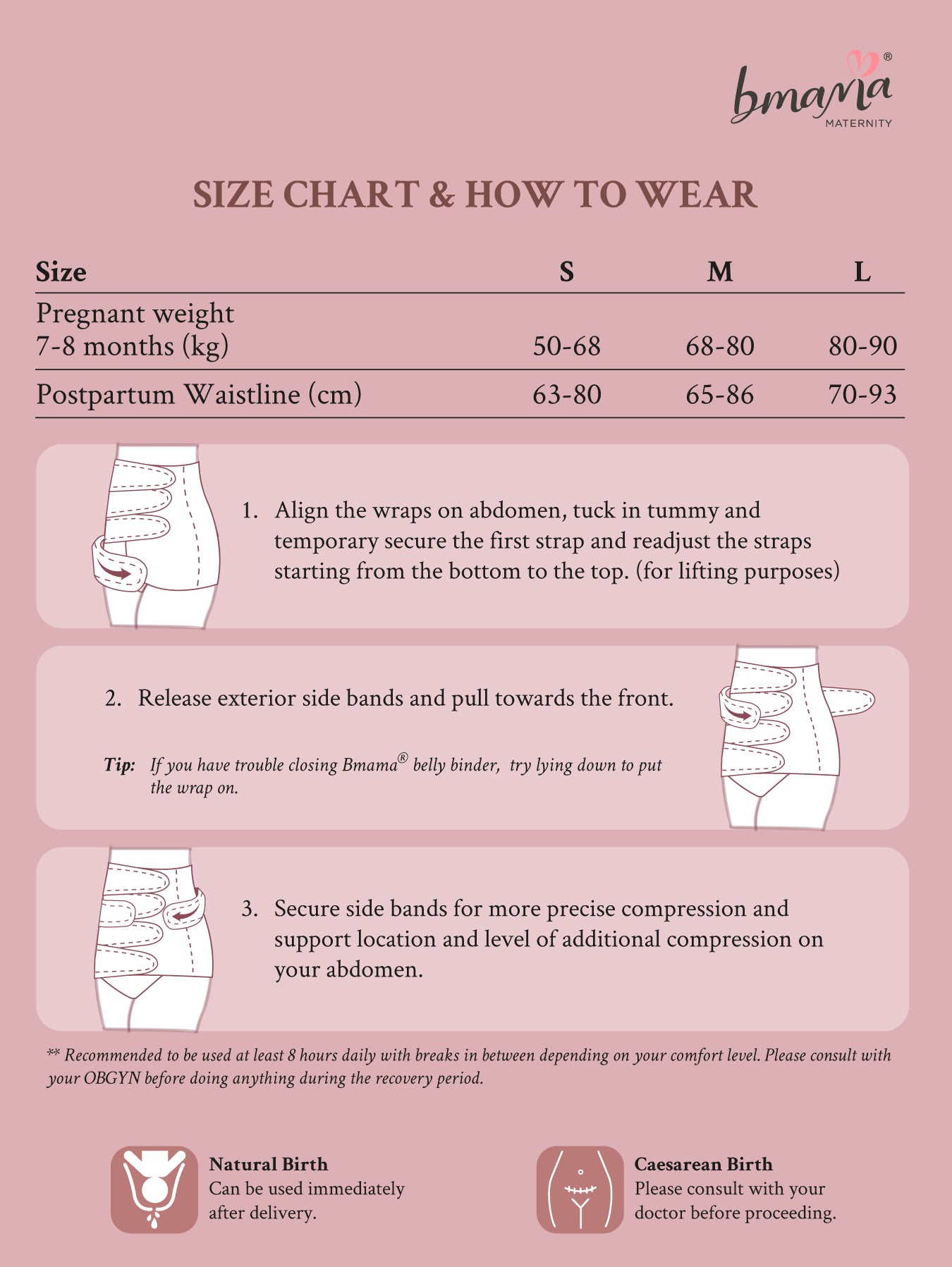 Pure cotton belly binder