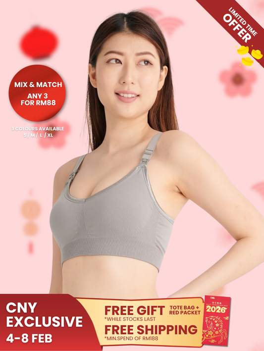 Bmama Supportive Sporty Nursing Bra Up Way Open: Mallow