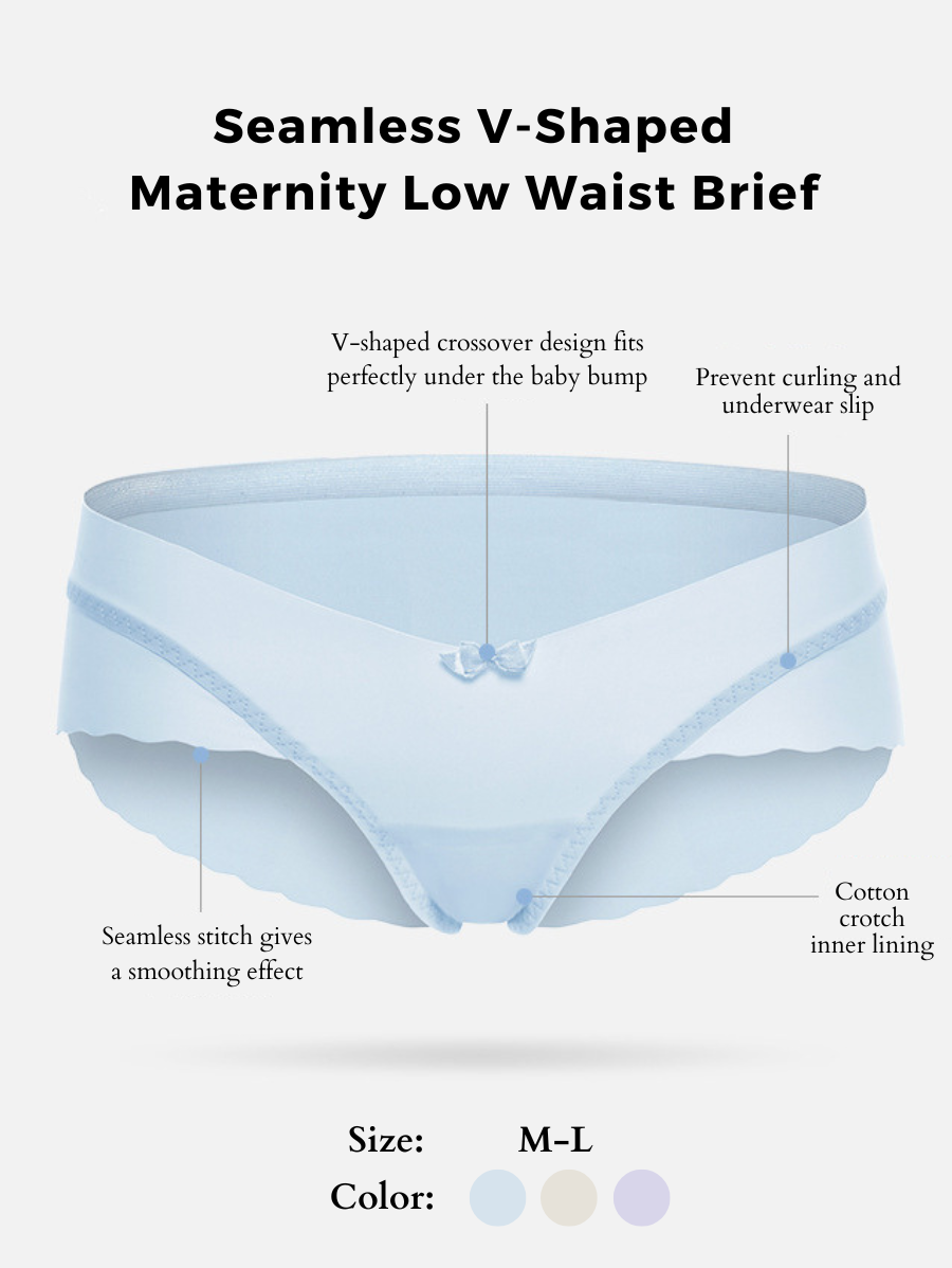 Seamless V-Shaped Maternity Low Waist Brief (3 PCS)