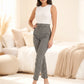 Checkered Support Outer Tightening Cross Belt Pelvis Pants