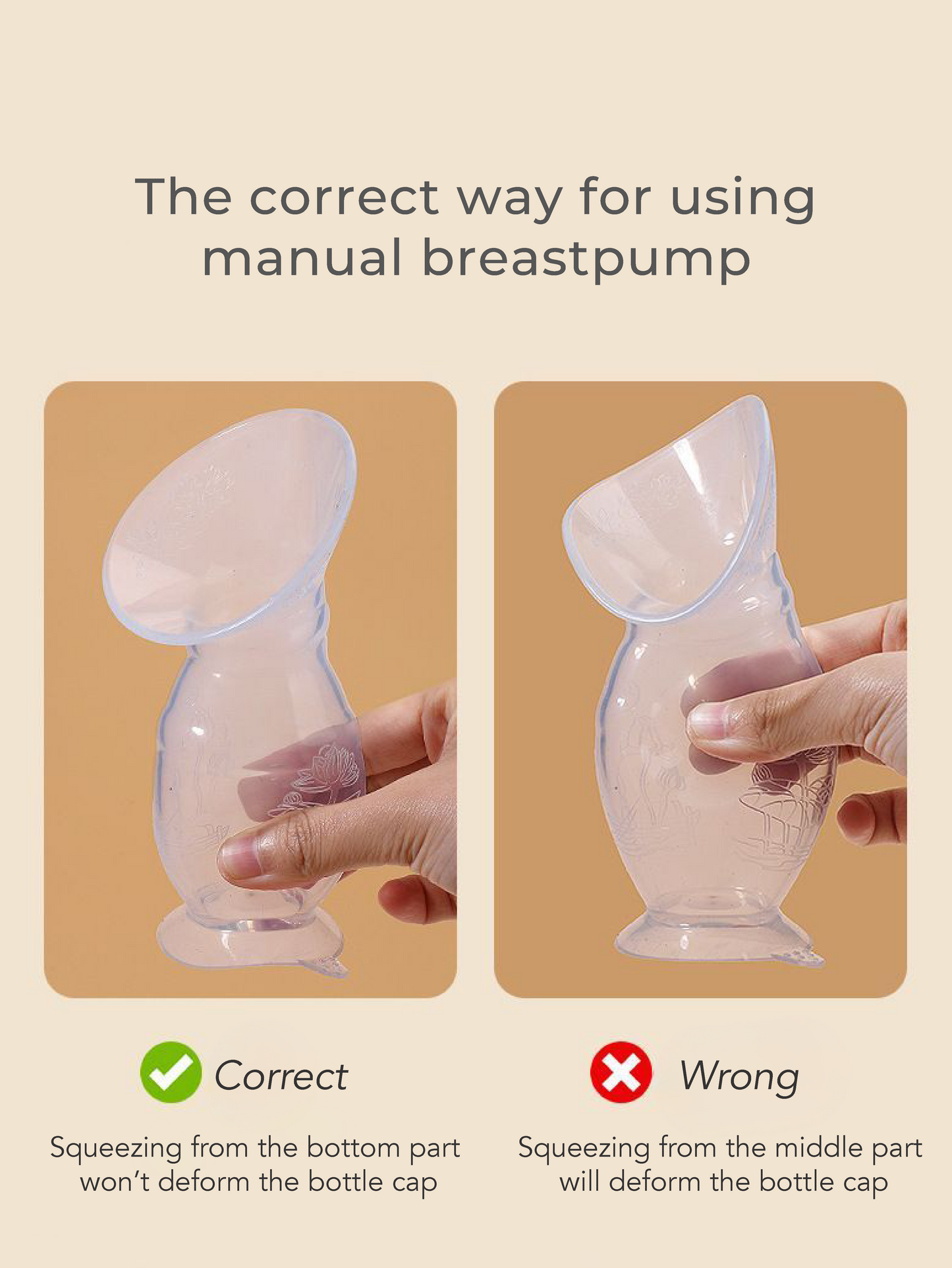 Manual Breast Pump Milk Collector Silicone BPA Free Milk Saver with Cover Food-Grade