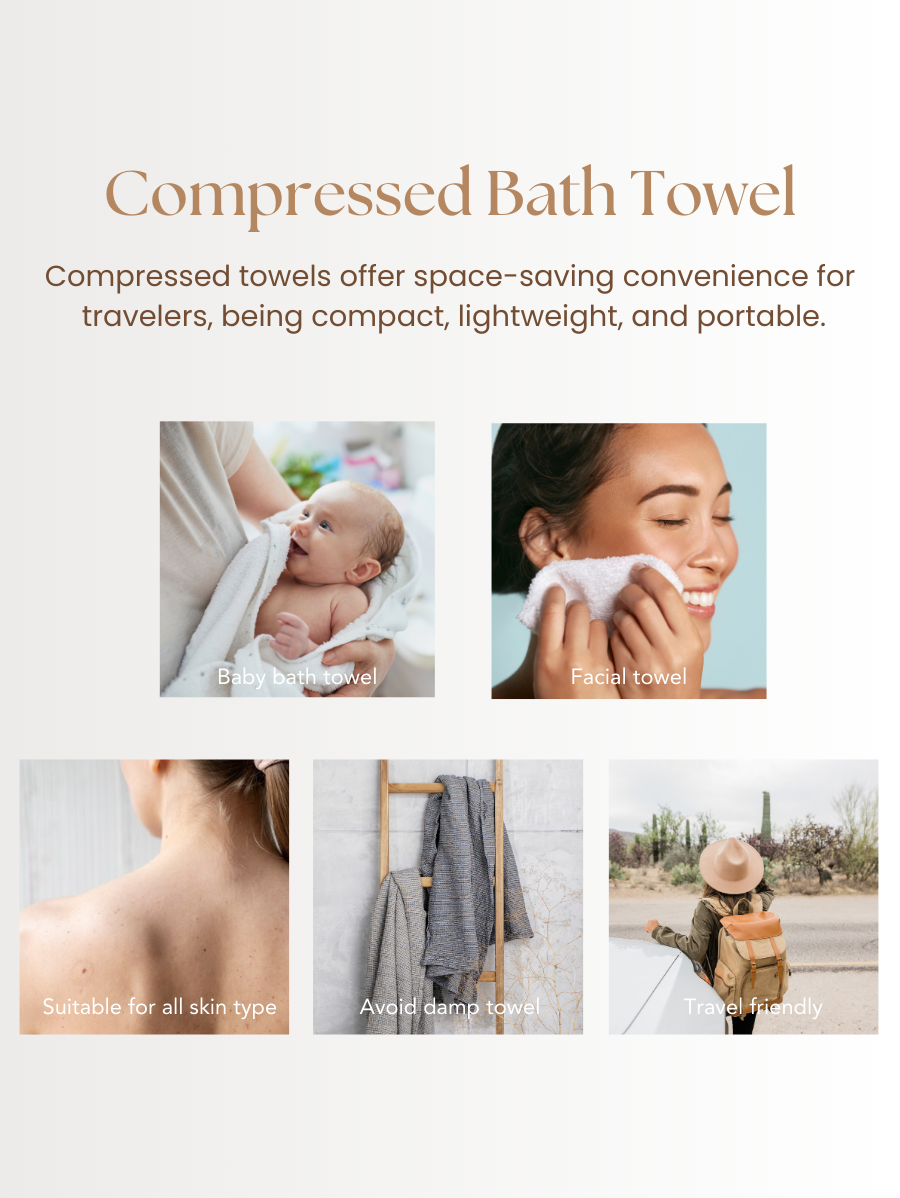 Natural Plant Fiber Disposable Hygiene Bath Towel (FREE Baby Towel)