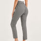 Checkered Support Outer Tightening Cross Belt Pelvis Pants