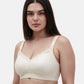 Bmama plus size non-wired nursing bra in champagne showing mesh lace detail
