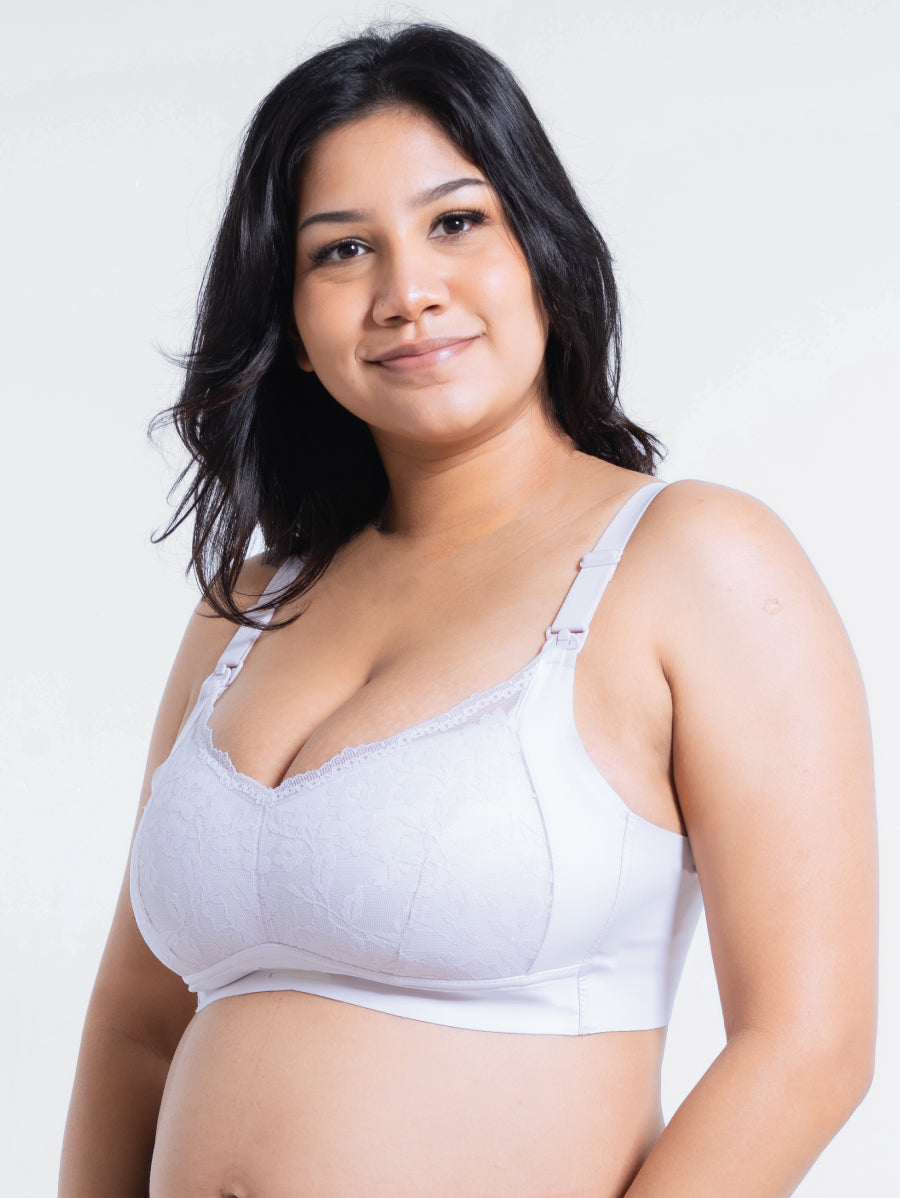 Premium Green Tea Extract Antibacterial Lace Top Open Nursing Bra