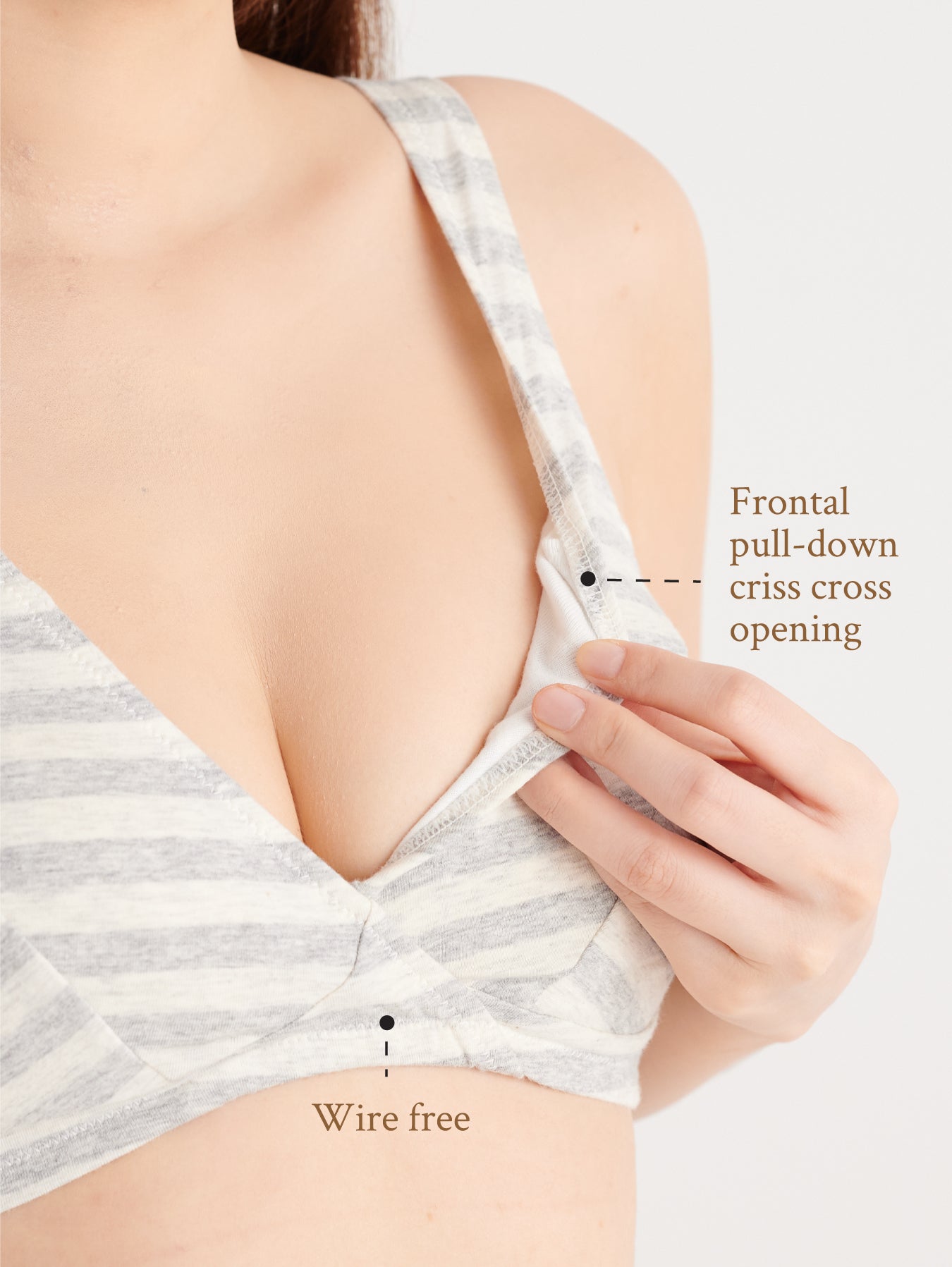 INUJIRUSHI Stripes Maternity Bra (Japan Made)