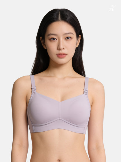 Bmama slim cup wireless minimizing nursing bra in purple