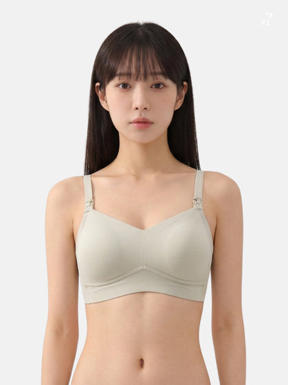 Bmama slim cup wireless minimizing nursing bra in green
