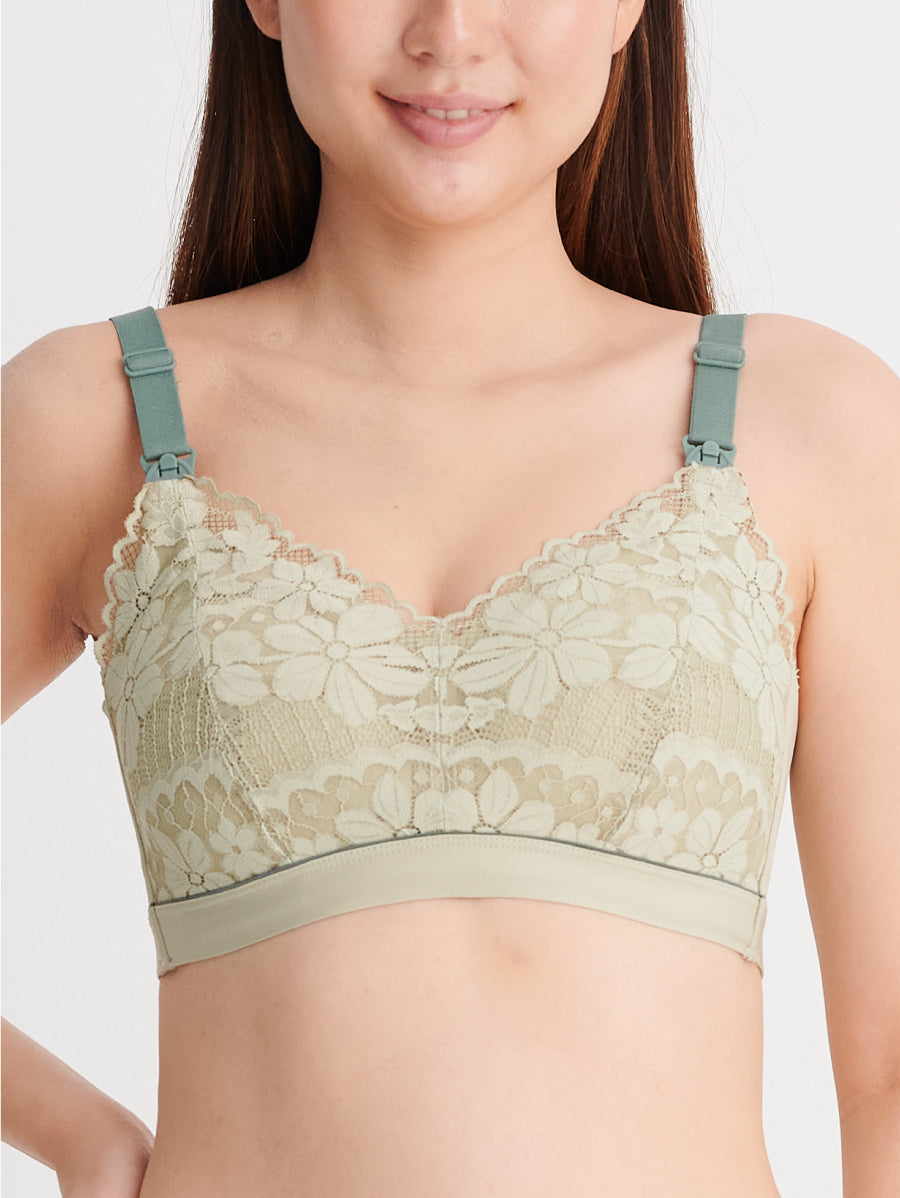 Super Soft Latex Lace Wireless Nursing Bra