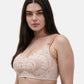 Bmama plus size wireless nursing bra in pink showing mesh lace detail