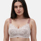 Bmama plus size wireless nursing bra in purple showing mesh lace detail