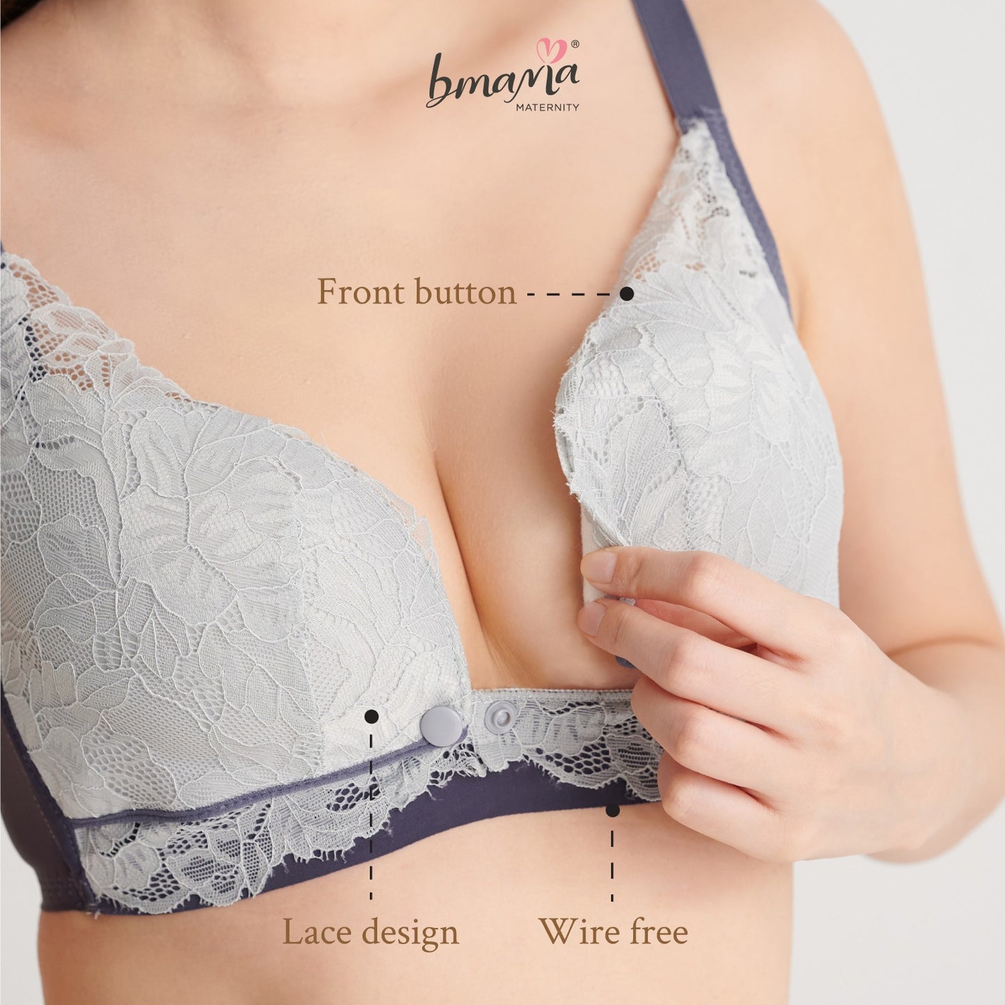 Front Open Lacey Nursing Bra