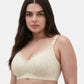 Bmama plus size plunge nursing bra in champagne on full figured model