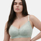 Bmama plus size plunge nursing bra in green on full figured model