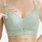 Plus Size 2-Tone Green Tea Lace Top Open Nursing Bra