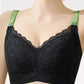 Plus Size 2-Tone Green Tea Lace Top Open Nursing Bra
