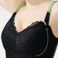 Plus Size 2-Tone Green Tea Lace Top Open Nursing Bra