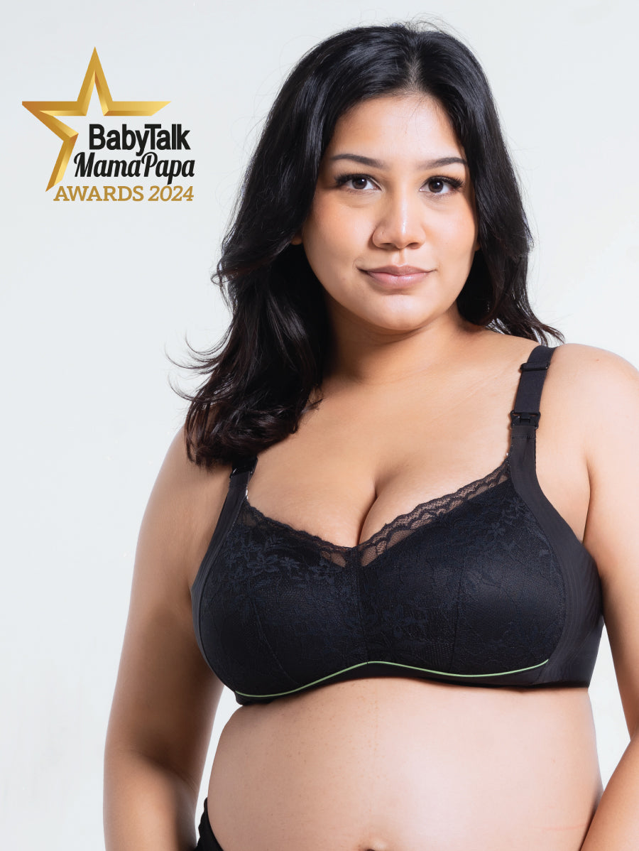 Premium Plus Size Lace Green Tea Extract Antibacterial Top Open Nursing Bra (Plus Size)