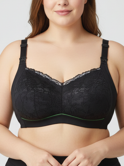 Plus Size Coverage Nursing Bra - Wireless Support & Antibacterial