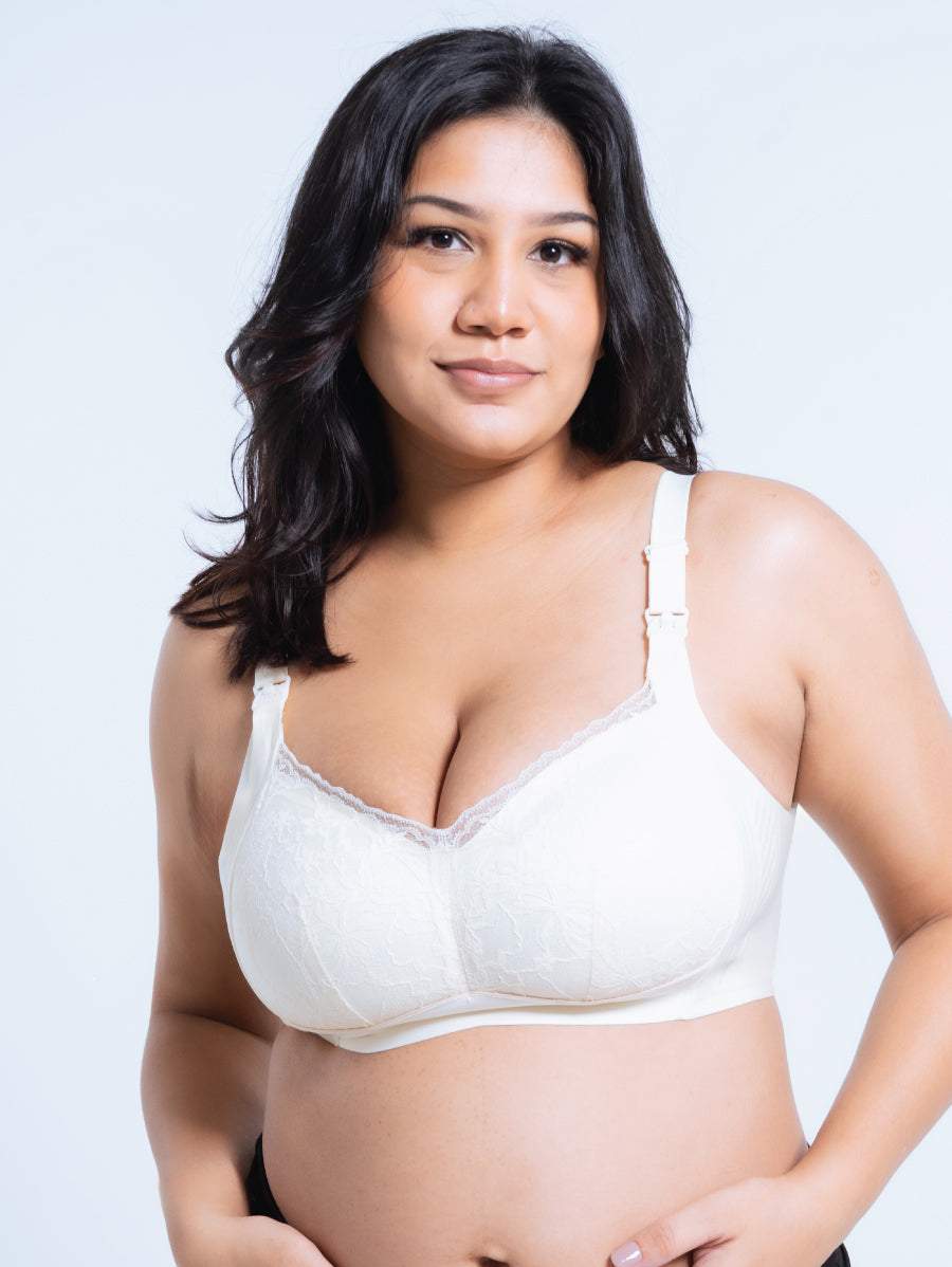 Premium Plus Size Lace Green Tea Extract Antibacterial Top Open Nursing Bra (Plus Size)