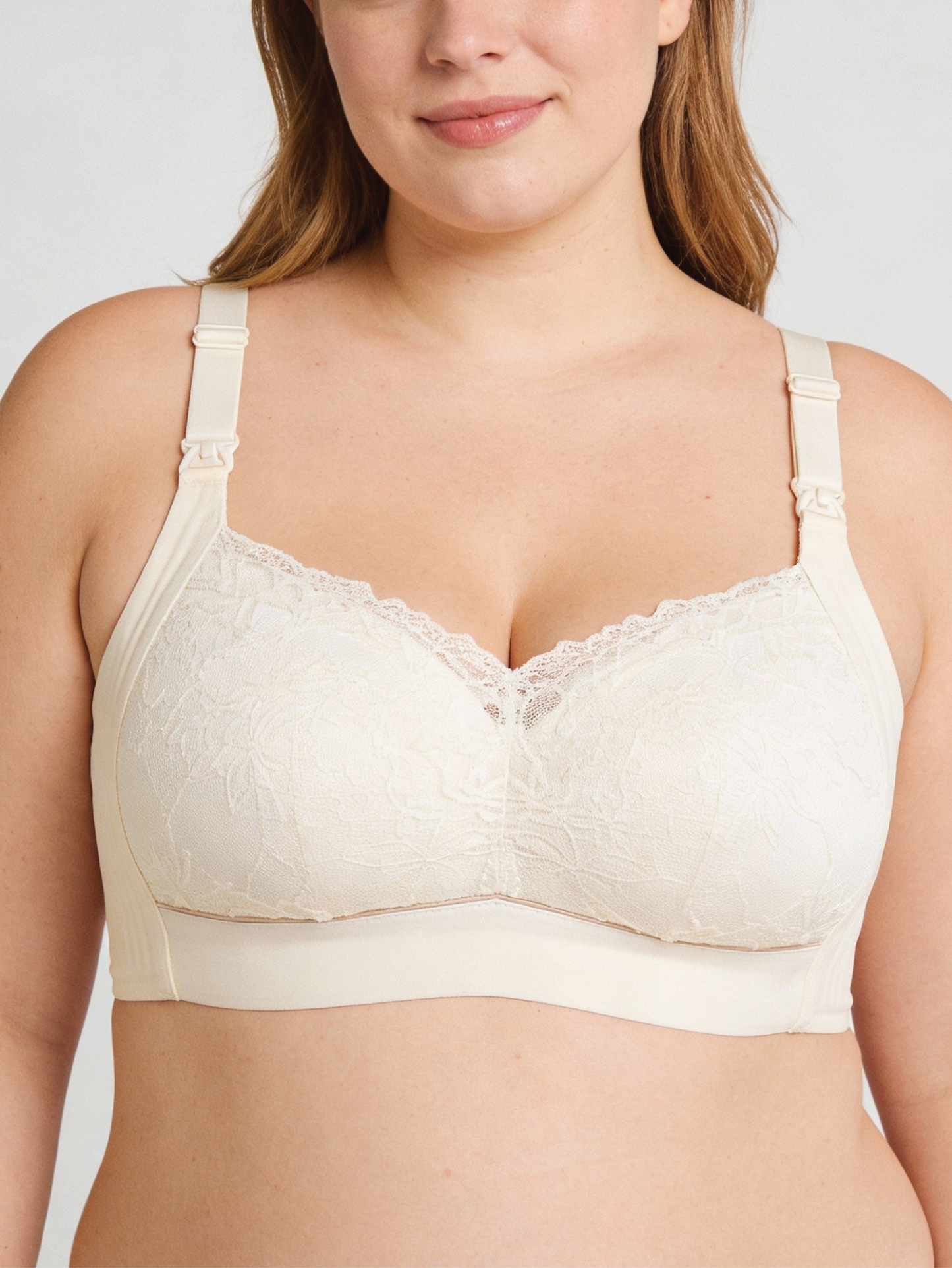 Plus Size Coverage Nursing Bra - Wireless Support & Antibacterial
