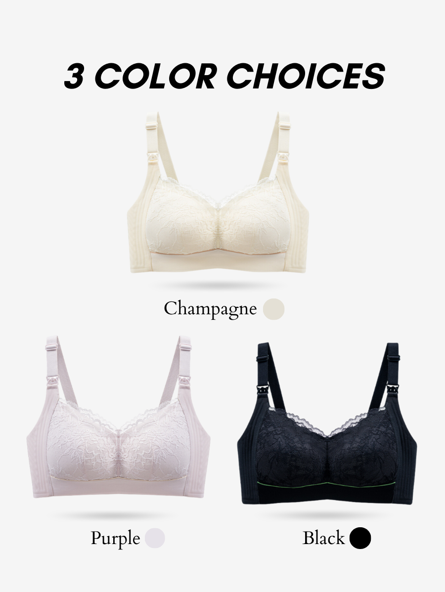Premium Plus Size Lace Green Tea Extract Antibacterial Top Open Nursing Bra (Plus Size)