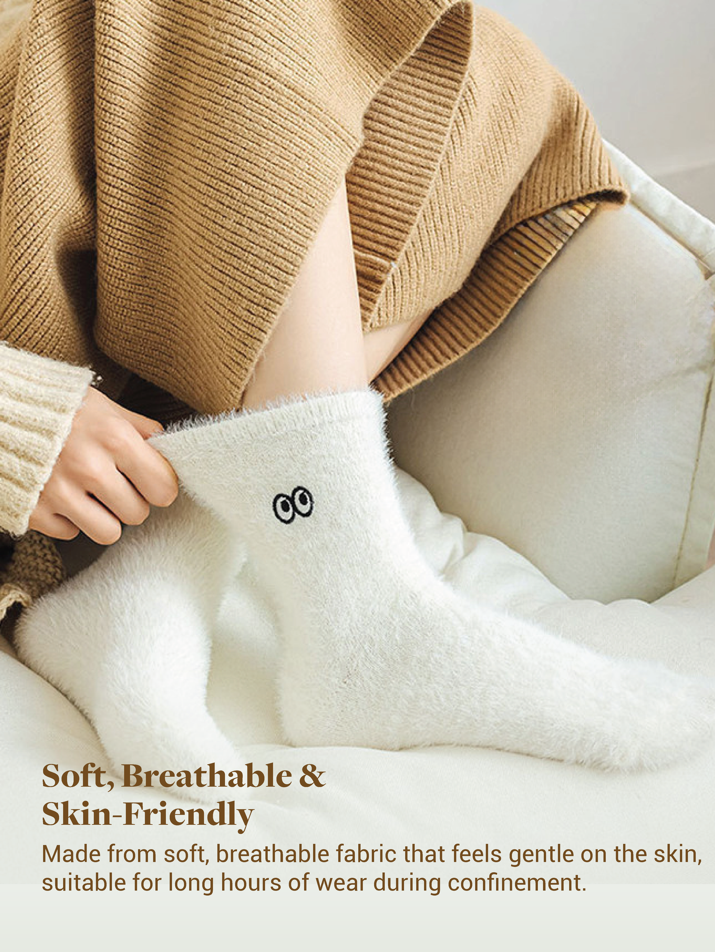 Maternity Confinement Warm Socks – Emoji Printed (1 pair)